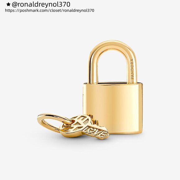 Pandora Padlock & Key Dangle Charm - Picture 3 of 7